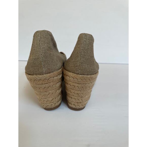 Tory Burch Filipa Espadrille Wedge Tan Shoes, Size 7.5 Made in Spain - Picture 3 of 5